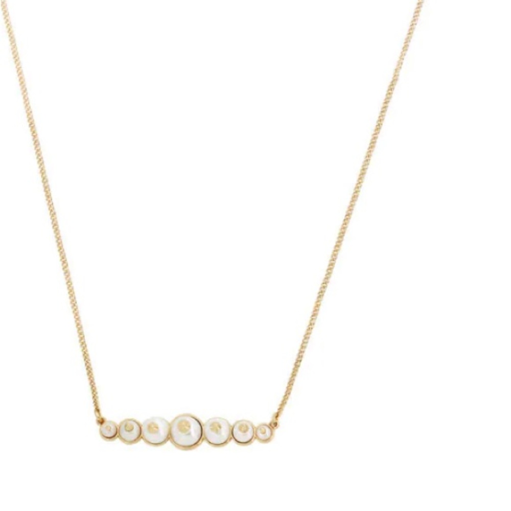 ALLSAINTS
Studded Pearl Bar Necklace, 17-1